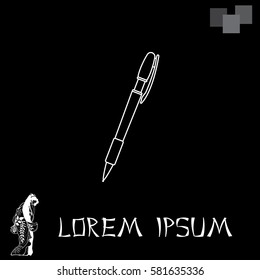 Vector ballpoint pen line icon