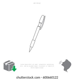 Vector ballpoint pen line icon

