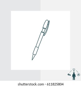 Vector ballpoint pen line icon