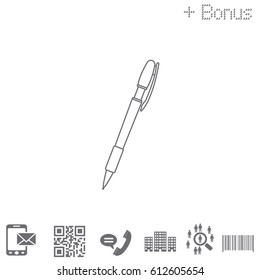 Vector ballpoint pen line icon