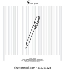 Vector ballpoint pen line icon