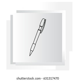 Vector ballpoint pen line icon