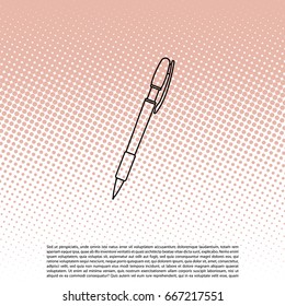 Vector ballpoint pen line icon