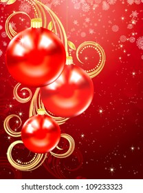 Vector Balls. Christmas and holiday background.