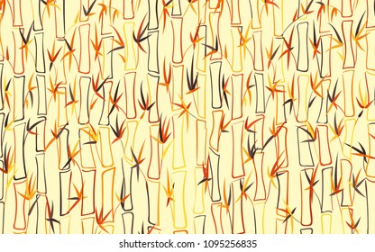 Vector Bamboo. Abstract Background with Colorful Bamboo Leaves. Trees Silhouettes in Asian Style. Vector Bamboo Pattern for Wallpaper, Textile, Tablecloth, Packaging, Fabric, Wrapping. Stalks of Trees