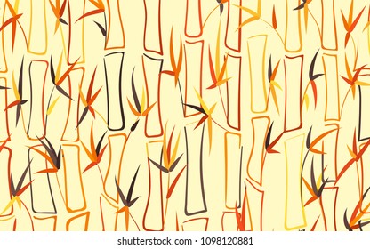 Vector Bamboo. Abstract Background with Colorful Bamboo Leaves. Trees Silhouettes in Asian Style. Vector Bamboo Pattern for Wallpaper, Textile, Tablecloth, Packaging, Fabric, Wrapping. Stalks of Trees