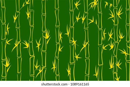 Vector Bamboo. Abstract Background with Green Stems of Bamboo. Tree Texture in Asian Style. Bamboo Pattern for Banner, Wallpaper, Textile, Tablecloth, Packaging, Fabric, Wrapping. Stalks of Trees.
