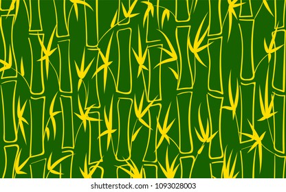Vector Bamboo. Abstract Background with Green Stems of Bamboo. Tree Texture in Asian Style. Bamboo Pattern for Banner, Wallpaper, Textile, Tablecloth, Packaging, Fabric, Wrapping. Stalks of Trees.