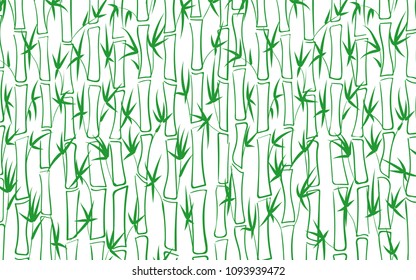 Vector Bamboo. Abstract Background with Green Stems of Bamboo. Tree Texture in Asian Style. Bamboo Pattern for Banner, Wallpaper, Textile, Tablecloth, Packaging, Fabric, Wrapping. Stalks of Trees.