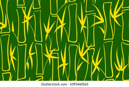 Vector Bamboo. Abstract Background with Green Stems of Bamboo. Tree Texture in Asian Style. Bamboo Pattern for Banner, Wallpaper, Textile, Tablecloth, Packaging, Fabric, Wrapping. Stalks of Trees.