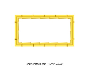 Vector bamboo border with empty copy space isolated on white