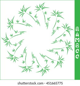 Vector bamboo circular frame on white background