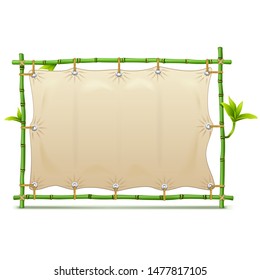 Vector Bamboo Frame with Canvas isolated on white background