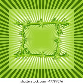vector. bamboo frame on sunny background