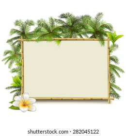 Vector Bamboo Frame with Palm