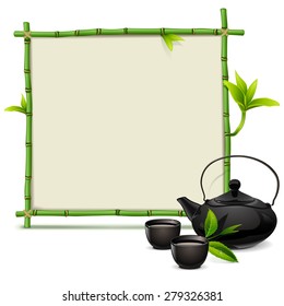 Vector Bamboo Frame with Tea