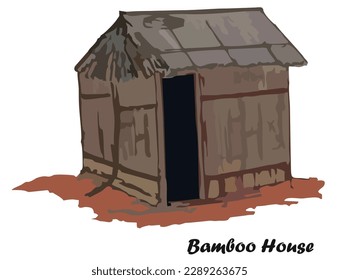 Vector of bamboo house structure