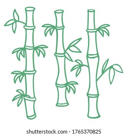 Vector bamboo illustration. Cartoon bamboo grass and forest.