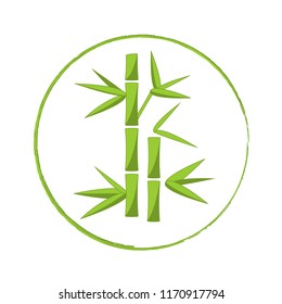 Vector bamboo logo. Cosmetic, textile, natural plant label