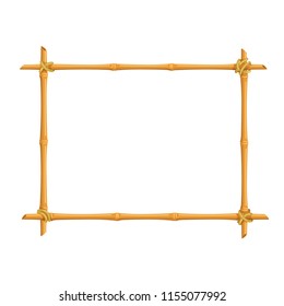 Vector bamboo signboard frame. Illustration for design hawaiian party and advertising tropical relaxation.