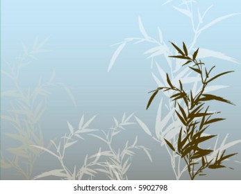 A vector bamboo silhouette background.