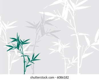 A vector bamboo silhouette background.