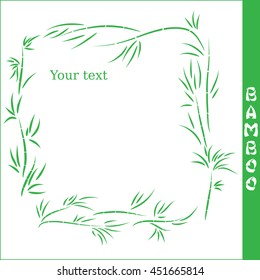 Vector bamboo square frame on white background