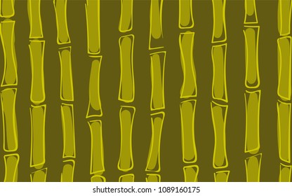 Vector Bamboo Stems. Tree Texture in Ethnic Style. Abstract Background of Silhouettes of Bamboo Trees. Bamboo Pattern for Wallpaper, Textile, Tablecloth, Packaging, Fabric, Wrapping. Stalks of Trees.
