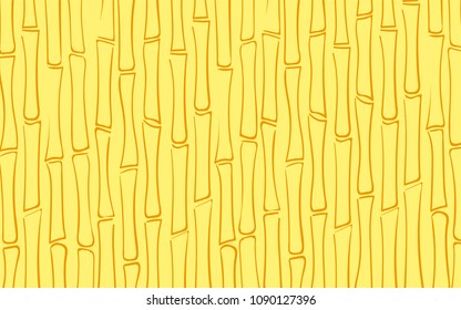 Vector Bamboo Stems. Tree Texture in Ethnic Style. Abstract Background of Silhouettes of Bamboo Trees. Yellow Bamboo Pattern for Wallpaper, Textile, Tablecloth, Packaging, Fabric, Wrapping.