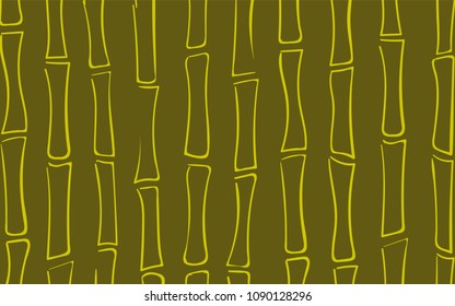 Vector Bamboo Stems. Tree Texture in Ethnic Style. Abstract Background of Silhouettes of Bamboo Trees. Bamboo Pattern for Wallpaper, Textile, Tablecloth, Packaging, Fabric, Wrapping. Stalks of Trees.