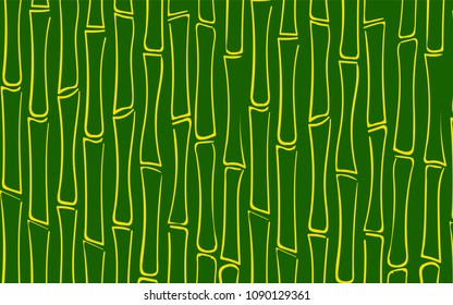 Vector Bamboo Stems. Tree Texture in Ethnic Style. Abstract Background of Silhouettes of Bamboo Trees. Bamboo Pattern for Wallpaper, Textile, Tablecloth, Packaging, Fabric, Wrapping. Stalks of Trees.