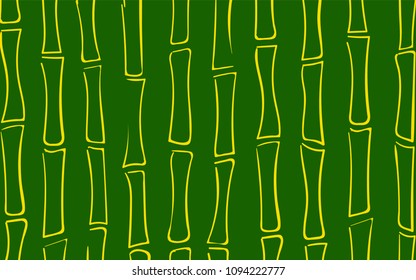 Vector Bamboo Stems. Tree Texture in Ethnic Style. Abstract Background of Silhouettes of Bamboo Trees. Bamboo Pattern for Wallpaper, Textile, Tablecloth, Packaging, Fabric, Wrapping. Stalks of Trees.