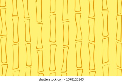 Vector Bamboo Stems. Tree Texture in Ethnic Style. Abstract Background of Silhouettes of Bamboo Trees. Yellow Bamboo Pattern for Wallpaper, Textile, Tablecloth, Packaging, Fabric, Wrapping.