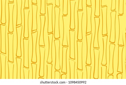 Vector Bamboo Stems. Tree Texture in Ethnic Style. Abstract Background of Silhouettes of Bamboo Trees. Yellow Bamboo Pattern for Wallpaper, Textile, Tablecloth, Packaging, Fabric, Wrapping.
