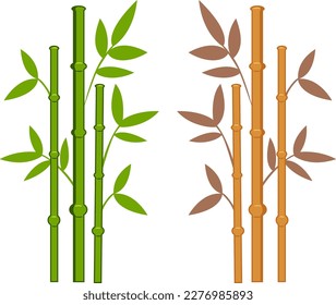 Vector bamboo stick hand drawn illustration isolated on white background