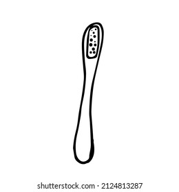Cepillo de dientes de bambú vectorial. El pincel de fondo blanco está aislado