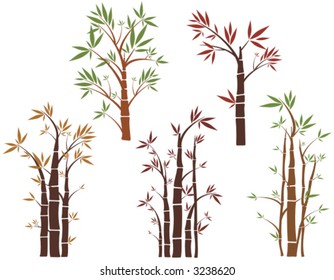 Vector bamboo tree designs. Check my portfolio for more of this series as well as thousands of other great vector items.