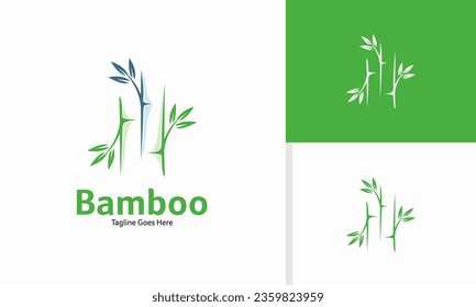 Vector bamboo tree leaf logo design