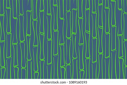 Vector Bamboo Trees Silhouettes. Bright Tropical Pattern. Abstract Background of Bamboo in Ethnic Style. Stalks of Tree. Vector Bamboo Ornament for Wallpaper, Textile, Tablecloth, Packaging, Wrapping.