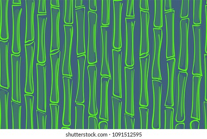 Vector Bamboo Trees Silhouettes. Bright Tropical Pattern. Abstract Background of Bamboo in Ethnic Style. Stalks of Tree. Vector Bamboo Ornament for Wallpaper, Textile, Tablecloth, Packaging, Wrapping.
