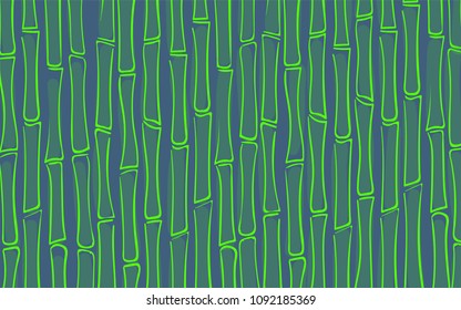 Vector Bamboo Trees Silhouettes. Bright Tropical Pattern. Abstract Background of Bamboo in Ethnic Style. Stalks of Tree. Vector Bamboo Ornament for Wallpaper, Textile, Tablecloth, Packaging, Wrapping.