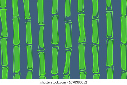 Vector Bamboo Trees Silhouettes. Bright Tropical Pattern. Abstract Background of Bamboo in Ethnic Style. Stalks of Tree. Vector Bamboo Ornament for Wallpaper, Textile, Tablecloth, Packaging, Wrapping.