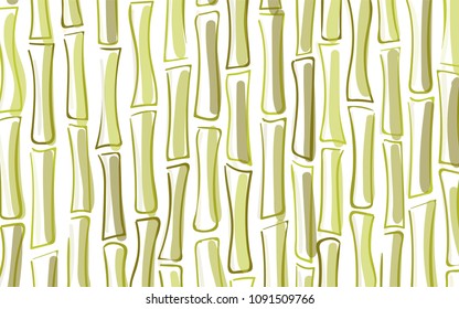Vector Bamboo Trees Silhouettes. Tropical Pattern. Abstract Background of Green Bamboo in Ethnic Style. Stalks of Trees. Vector Bamboo Ornament for Wallpaper, Textile, Tablecloth, Packaging, Wrapping.