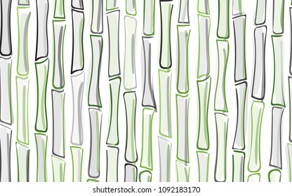 Vector Bamboo Trees Silhouettes. Tropical Pattern. Abstract Background of Bamboo in Ethnic Style. Stalks of Trees. Vector Bamboo Ornament for Wallpaper, Textile, Tablecloth, Packaging, Wrapping.