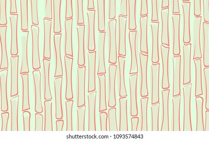 Vector Bamboo Trees Silhouettes. Tropical Pattern in Pastel Color Design. Abstract Background of Bamboo in Ethnic Style. Vector Bamboo Ornament for Wallpaper, Textile, Tablecloth, Packaging, Wrapping.