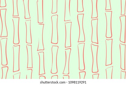 Vector Bamboo Trees Silhouettes. Tropical Pattern in Pastel Color Design. Abstract Background of Bamboo in Ethnic Style. Vector Bamboo Ornament for Wallpaper, Textile, Tablecloth, Packaging, Wrapping.