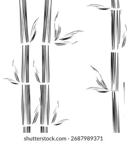 Vector de bambú con fondo blanco