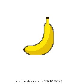 vector banana concept in pixel art

