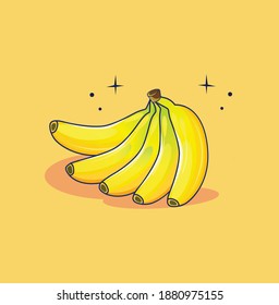 Vector Banana Ilustración de diseño plano