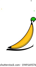 
vector of banana fruit in yellow color and black shadow